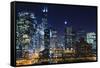 Chicago at Night.-rudi1976-Framed Stretched Canvas