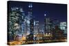 Chicago at Night.-rudi1976-Stretched Canvas