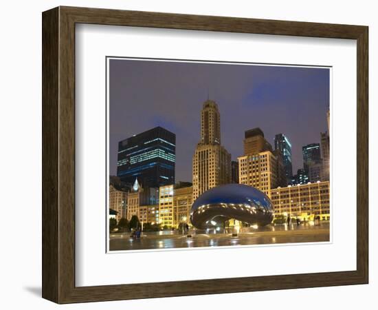 Chicago at night-Patrick  J. Warneka-Framed Photographic Print