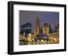 Chicago at night-Patrick  J. Warneka-Framed Photographic Print