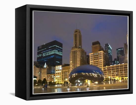 Chicago at night-Patrick  J. Warneka-Framed Stretched Canvas