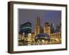 Chicago at night-Patrick  J. Warneka-Framed Premium Photographic Print