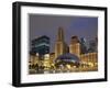 Chicago at night-Patrick  J. Warneka-Framed Premium Photographic Print