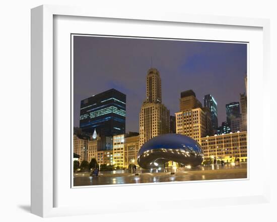 Chicago at night-Patrick  J. Warneka-Framed Premium Photographic Print