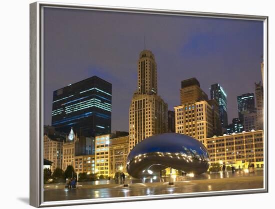 Chicago at night-Patrick  J. Warneka-Framed Photographic Print