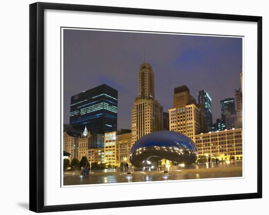 Chicago at night-Patrick  J. Warneka-Framed Photographic Print