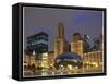 Chicago at night-Patrick  J. Warneka-Framed Stretched Canvas