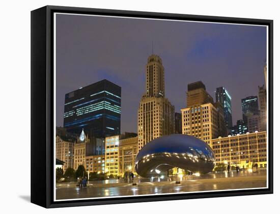 Chicago at night-Patrick  J. Warneka-Framed Stretched Canvas