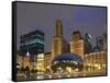 Chicago At Night-Patrick Warneka-Framed Stretched Canvas