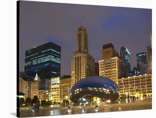 Chicago At Night-Patrick Warneka-Stretched Canvas