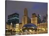 Chicago At Night-Patrick Warneka-Stretched Canvas