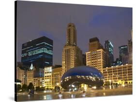 Chicago At Night-Patrick Warneka-Stretched Canvas