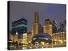 Chicago At Night-Patrick Warneka-Stretched Canvas