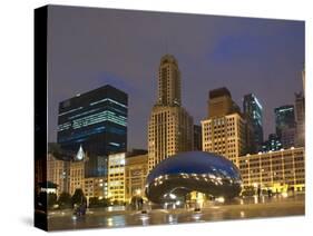 Chicago At Night-Patrick Warneka-Stretched Canvas