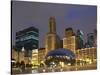 Chicago At Night-Patrick Warneka-Stretched Canvas