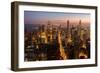 Chicago at sunset from 875 North Michigan Avenue (John Hancock Tower), looking towards Willis-Ed Hasler-Framed Photographic Print