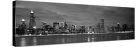 Chicago - B&W Reflection-Jerry Driendl-Stretched Canvas