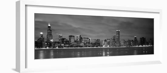 Chicago - B&W Reflection-Jerry Driendl-Framed Photographic Print