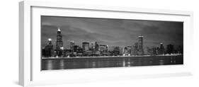 Chicago - B&W Reflection-Jerry Driendl-Framed Photographic Print