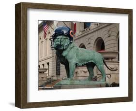 Chicago Bears Helmet On Lion-Patrick Warneka-Framed Photographic Print