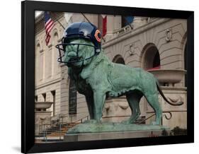 Chicago Bears Helmet On Lion-Patrick Warneka-Framed Photographic Print