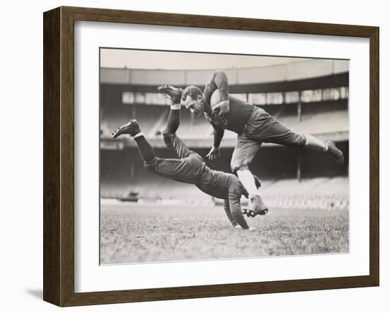 Chicago Bears Teammates Practicing as Joe Zeller Tries to Tackle Red Grange-null-Framed Photo
