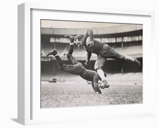 Chicago Bears Teammates Practicing as Joe Zeller Tries to Tackle Red Grange-null-Framed Photo