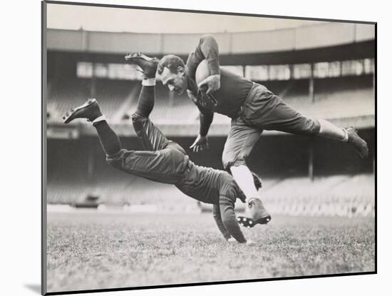 Chicago Bears Teammates Practicing as Joe Zeller Tries to Tackle Red Grange-null-Mounted Photo