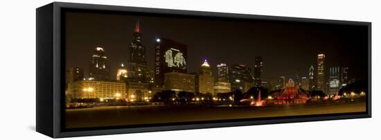 Chicago Black Hawks Skyline-Patrick Warneka-Framed Stretched Canvas