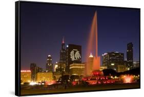 Chicago Black Hawks Skyline-Patrick Warneka-Framed Stretched Canvas