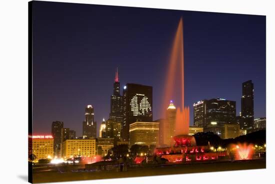 Chicago Black Hawks Skyline-Patrick Warneka-Stretched Canvas