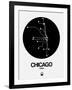 Chicago Black Subway Map-NaxArt-Framed Art Print