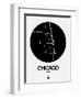 Chicago Black Subway Map-NaxArt-Framed Art Print