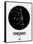 Chicago Black Subway Map-NaxArt-Framed Stretched Canvas