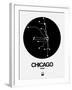 Chicago Black Subway Map-NaxArt-Framed Art Print