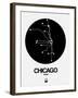 Chicago Black Subway Map-NaxArt-Framed Art Print