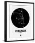 Chicago Black Subway Map-NaxArt-Framed Art Print