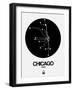 Chicago Black Subway Map-NaxArt-Framed Art Print