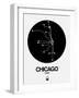 Chicago Black Subway Map-NaxArt-Framed Art Print