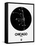 Chicago Black Subway Map-NaxArt-Framed Stretched Canvas