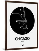 Chicago Black Subway Map-NaxArt-Framed Art Print