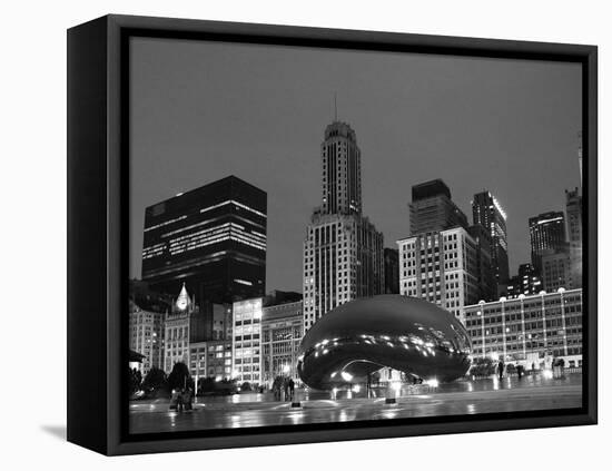 Chicago Black White-Patrick Warneka-Framed Stretched Canvas