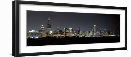 Chicago Blackhawks Skyline Lakefront-Patrick Warneka-Framed Photographic Print