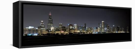 Chicago Blackhawks Skyline Lakefront-Patrick Warneka-Framed Stretched Canvas