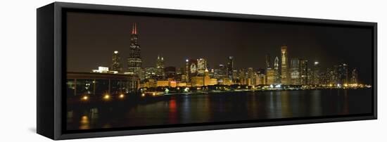 Chicago Blackhawks Skyline-Patrick Warneka-Framed Stretched Canvas