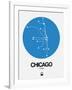 Chicago Blue Subway Map-NaxArt-Framed Art Print