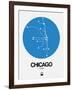 Chicago Blue Subway Map-NaxArt-Framed Art Print