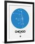 Chicago Blue Subway Map-NaxArt-Framed Art Print