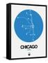 Chicago Blue Subway Map-NaxArt-Framed Stretched Canvas
