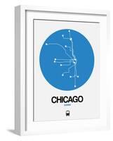 Chicago Blue Subway Map-NaxArt-Framed Art Print